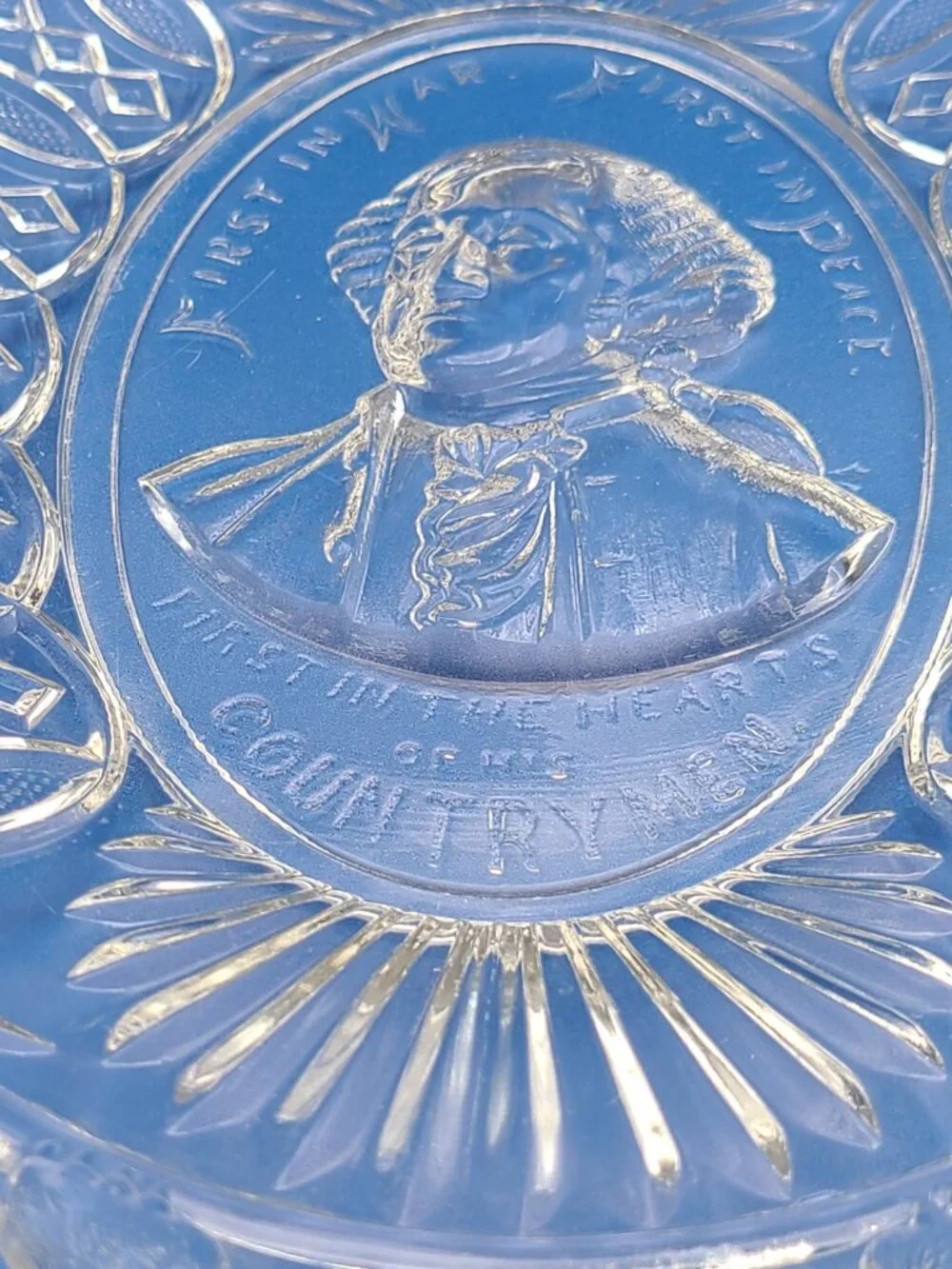 Antique EAPG Gillinder Centennial Bread Plate George Washington 12